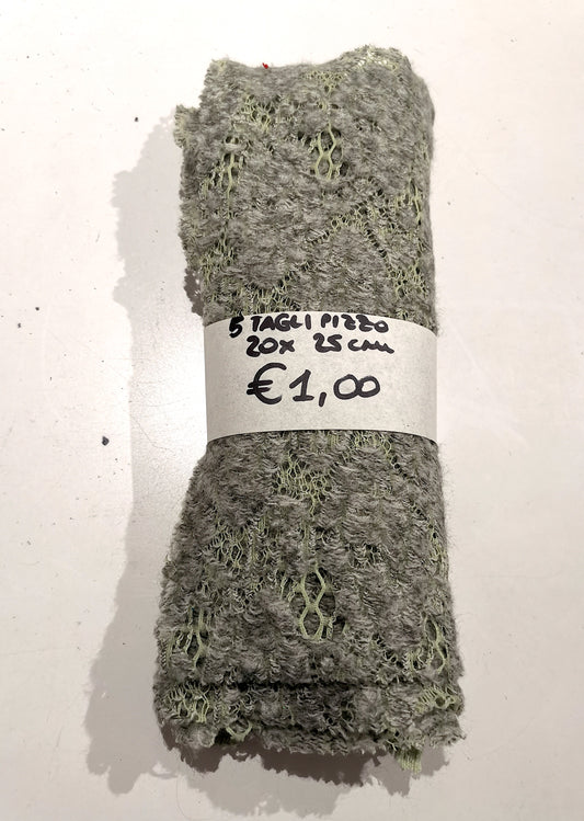 5 tagli Pizzo Lana Verdino 20x25 cm