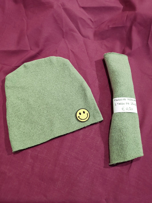 Cappellini Scampolini - 2 tagli Maglina Misto Lana Verde Salvia 25x25 cm