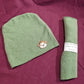 Cappellini Scampolini - 2 tagli Maglina Misto Lana Verde Salvia 25x25 cm