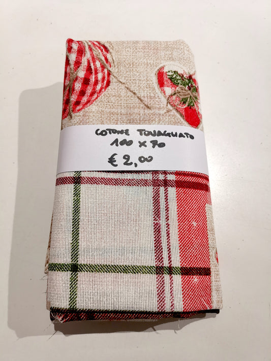 Cotone Tovagliato Fantasia Cuori 100x70 cm