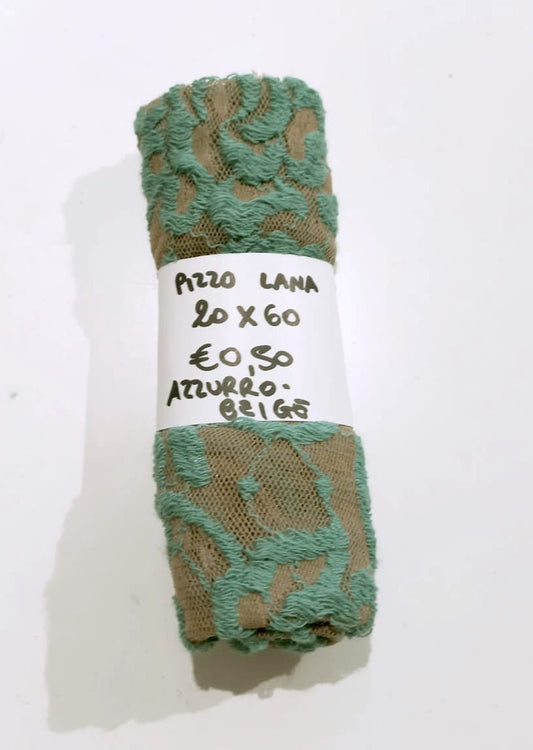 Pizzo Lana Azzurro Beige 20x60 cm