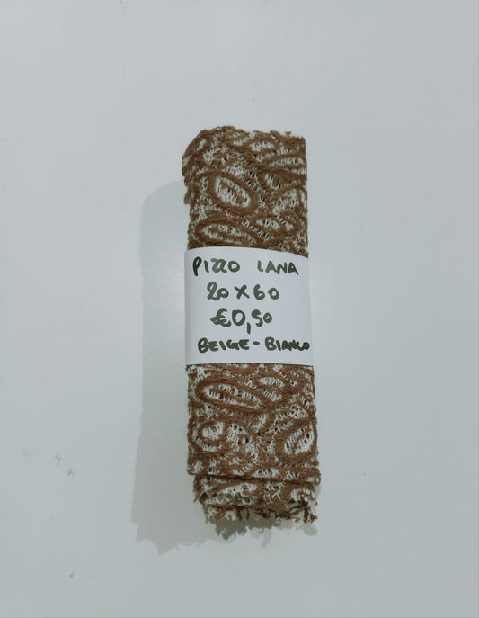 Pizzo Lana Beige Bianco 20x60 cm