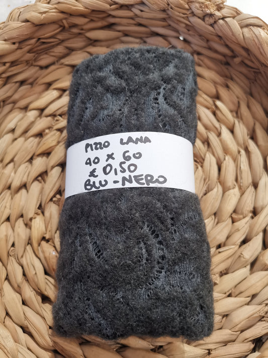 Pizzo Lana Blu Nero 40x60cm
