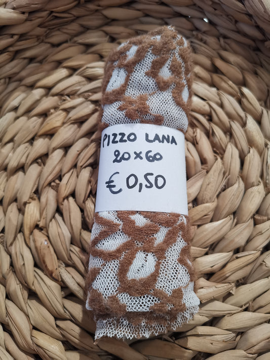Pizzo Lana Marrone Chiaro Bianco 20x60 cm