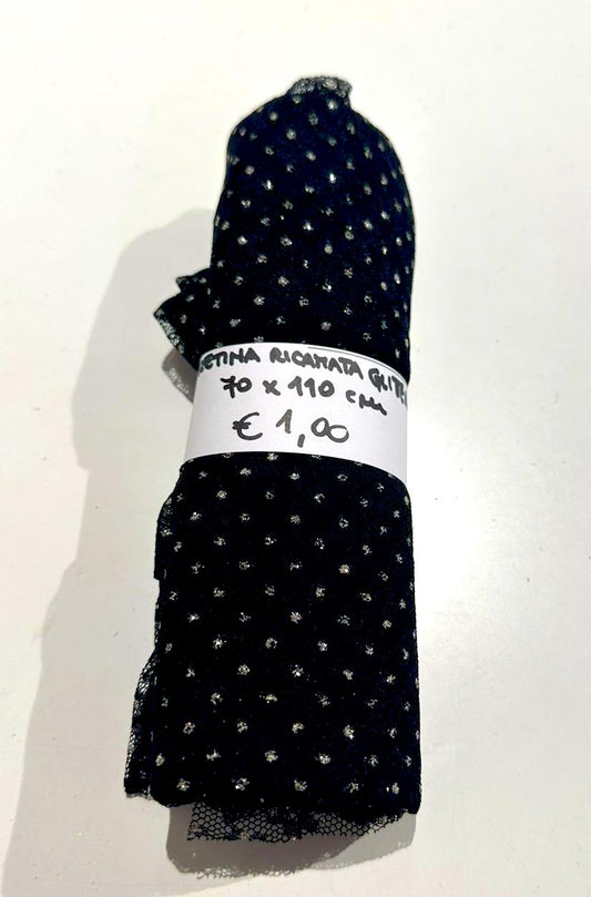 Retina Ricamata Glitter Nero 70x110 cm