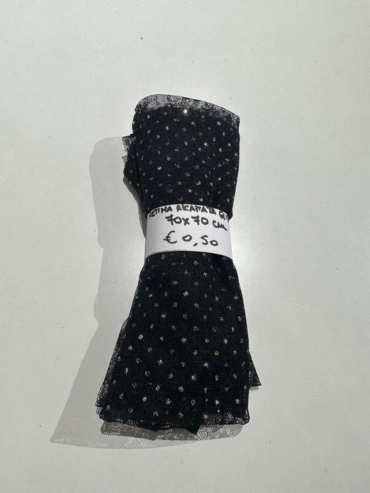 Retina Ricamata Glitter Nero 70x70 cm