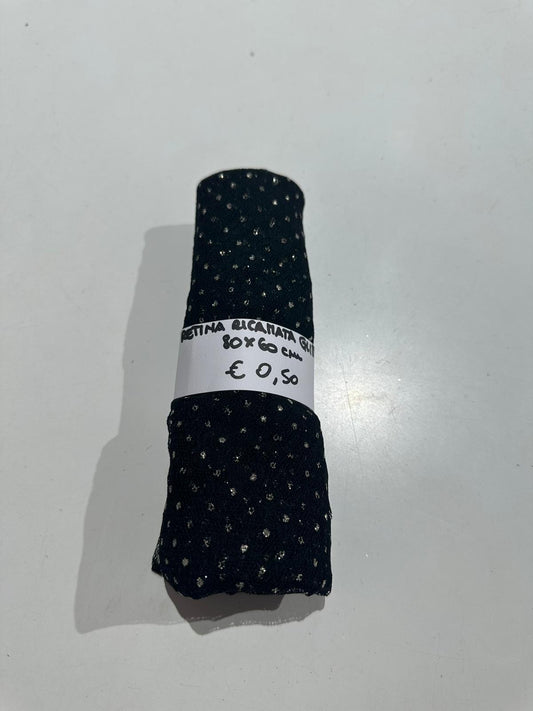 Retina Ricamata Glitter Nero 60x80 cm