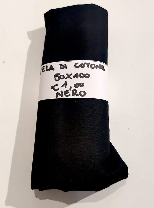 Tela di Cotone Nero 50x100 cm