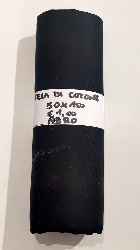 Tela di Cotone Nero 50x150 cm