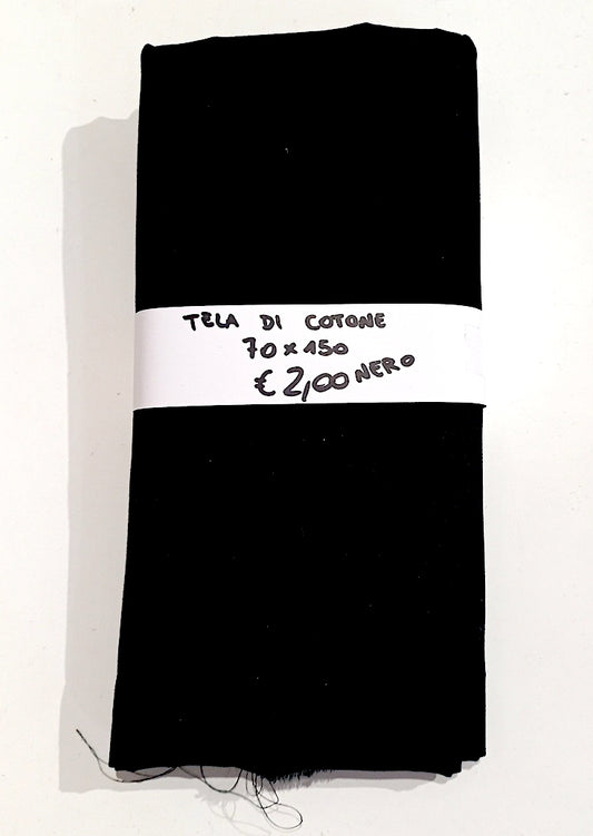 Tela di Cotone Nero 70x150 cm