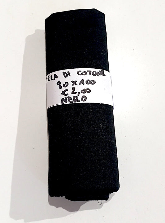 Tela di Cotone Nero 80x100 cm