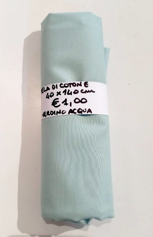 Tela di Cotone Verdino Acqua 40x140 cm